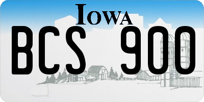 IA license plate BCS900
