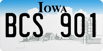 IA license plate BCS901