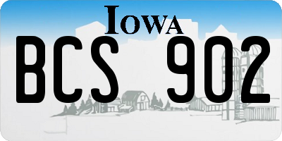 IA license plate BCS902