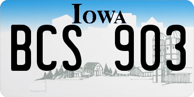 IA license plate BCS903