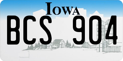 IA license plate BCS904