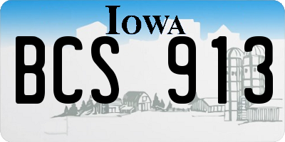 IA license plate BCS913