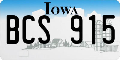 IA license plate BCS915
