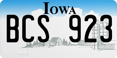 IA license plate BCS923