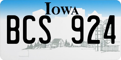 IA license plate BCS924