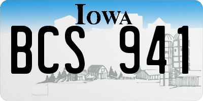IA license plate BCS941