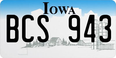 IA license plate BCS943