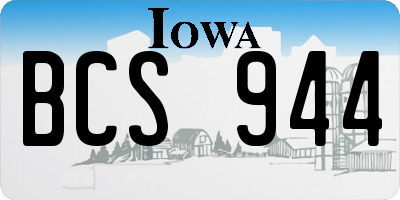 IA license plate BCS944