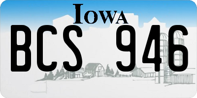 IA license plate BCS946
