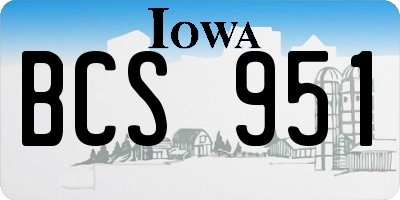 IA license plate BCS951