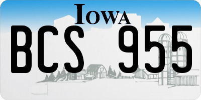 IA license plate BCS955