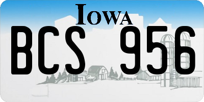 IA license plate BCS956