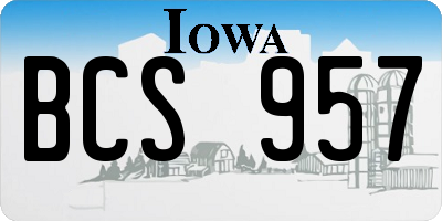 IA license plate BCS957