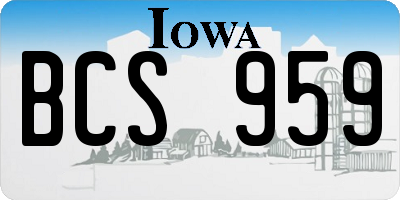 IA license plate BCS959