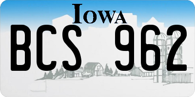 IA license plate BCS962
