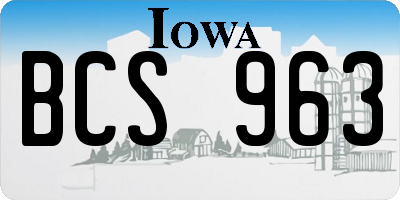 IA license plate BCS963