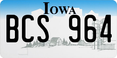 IA license plate BCS964