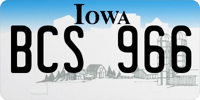 IA license plate BCS966