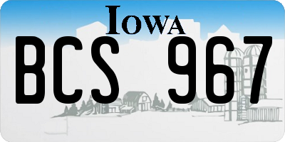 IA license plate BCS967