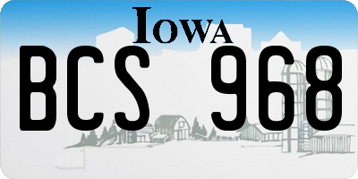 IA license plate BCS968