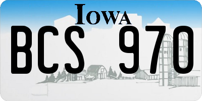 IA license plate BCS970