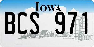 IA license plate BCS971
