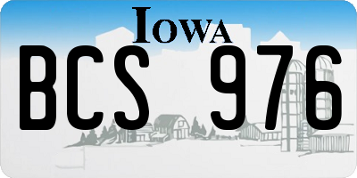IA license plate BCS976