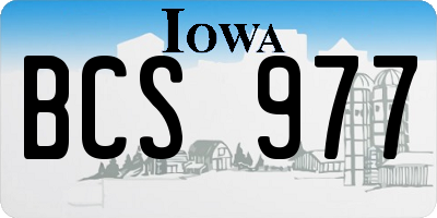 IA license plate BCS977