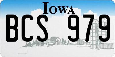 IA license plate BCS979