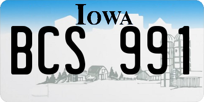 IA license plate BCS991