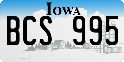IA license plate BCS995