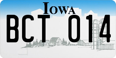 IA license plate BCT014