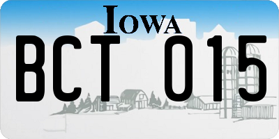 IA license plate BCT015