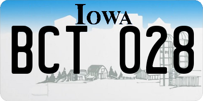 IA license plate BCT028