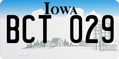 IA license plate BCT029