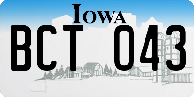 IA license plate BCT043