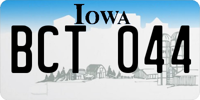 IA license plate BCT044