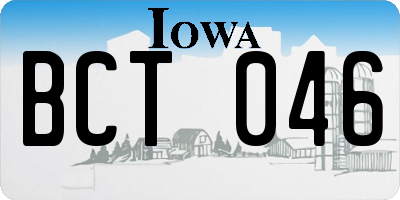 IA license plate BCT046