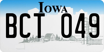 IA license plate BCT049
