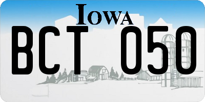 IA license plate BCT050