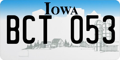 IA license plate BCT053