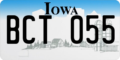 IA license plate BCT055