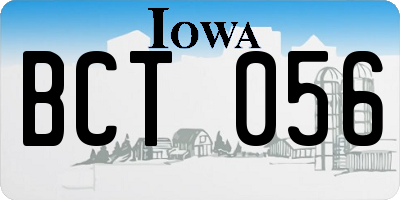 IA license plate BCT056