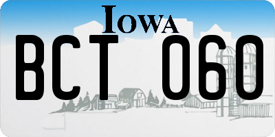 IA license plate BCT060