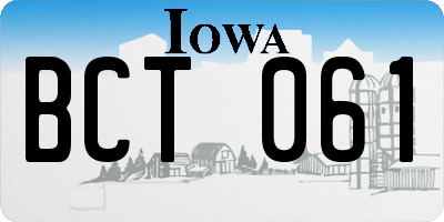 IA license plate BCT061