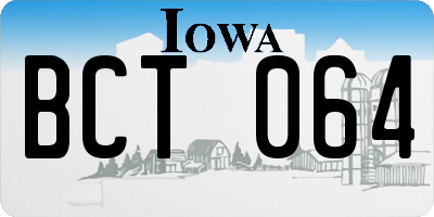IA license plate BCT064