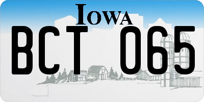IA license plate BCT065