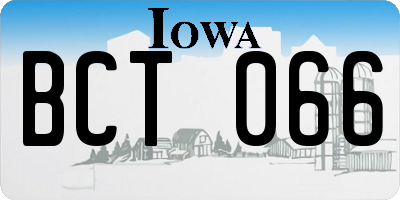 IA license plate BCT066