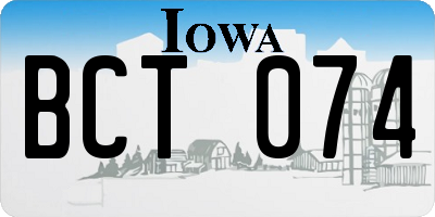 IA license plate BCT074