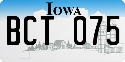 IA license plate BCT075